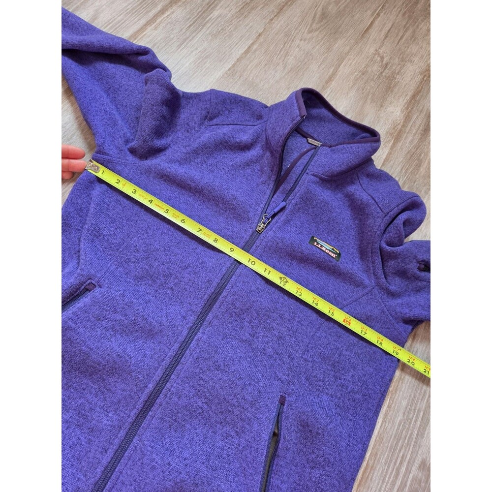 L.L.Bean Sweater Fleece Jacket Blue Full Zip Pockets Womens M Petite EUC - Picture 4 of 7